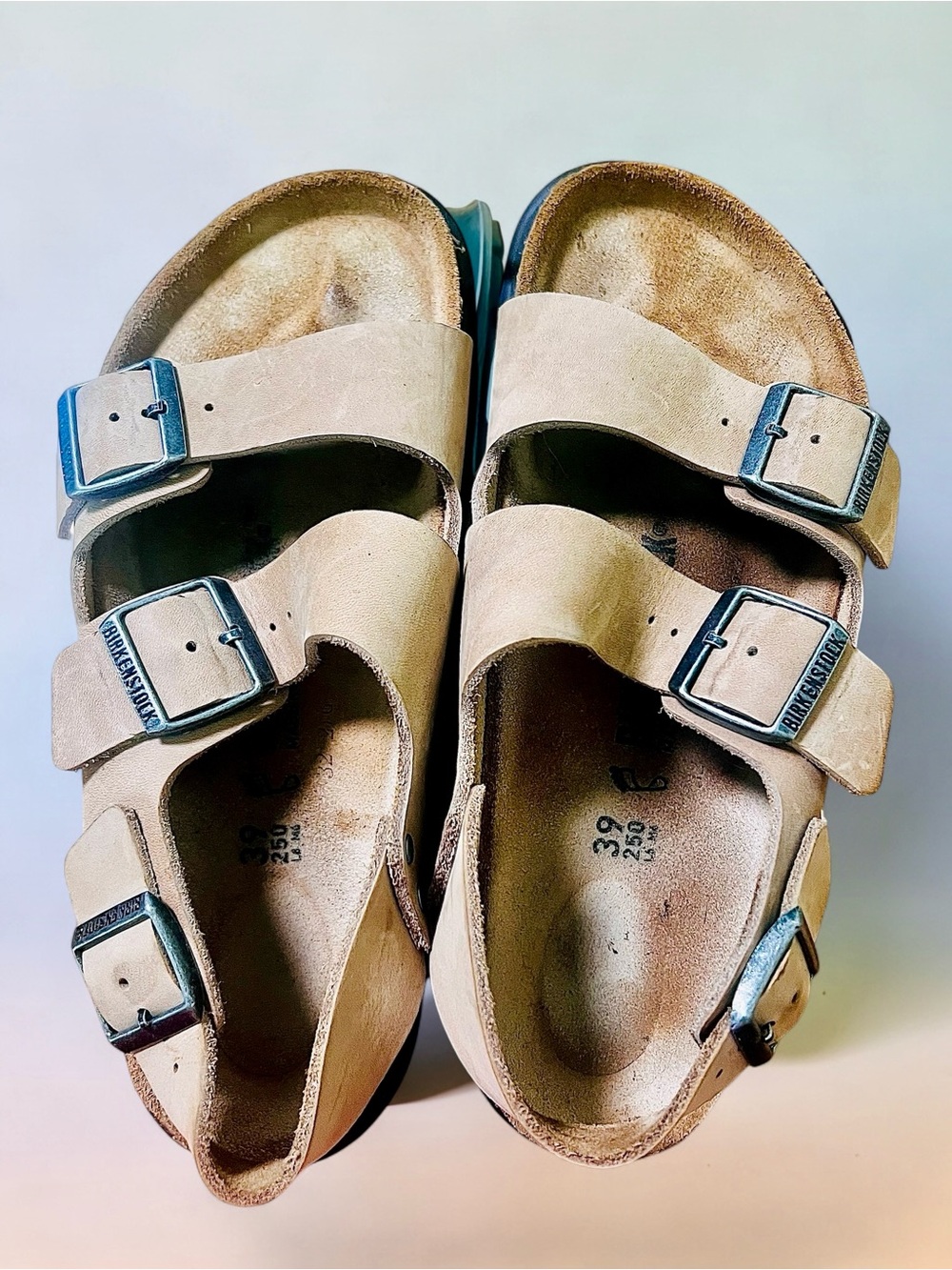 Birkenstock Beige Two-Strap Kids' Sandals with Buckles